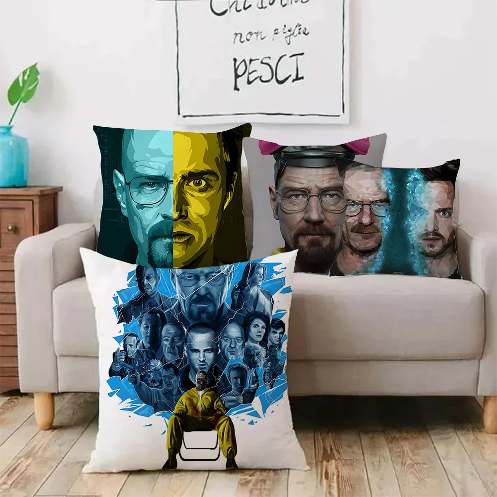 Classic TV Show B-Breaking B-Bad Pillow Covers Cartoon Sofa Decorative Home Double-sided Printing Short Plush Cute Cushion Cover