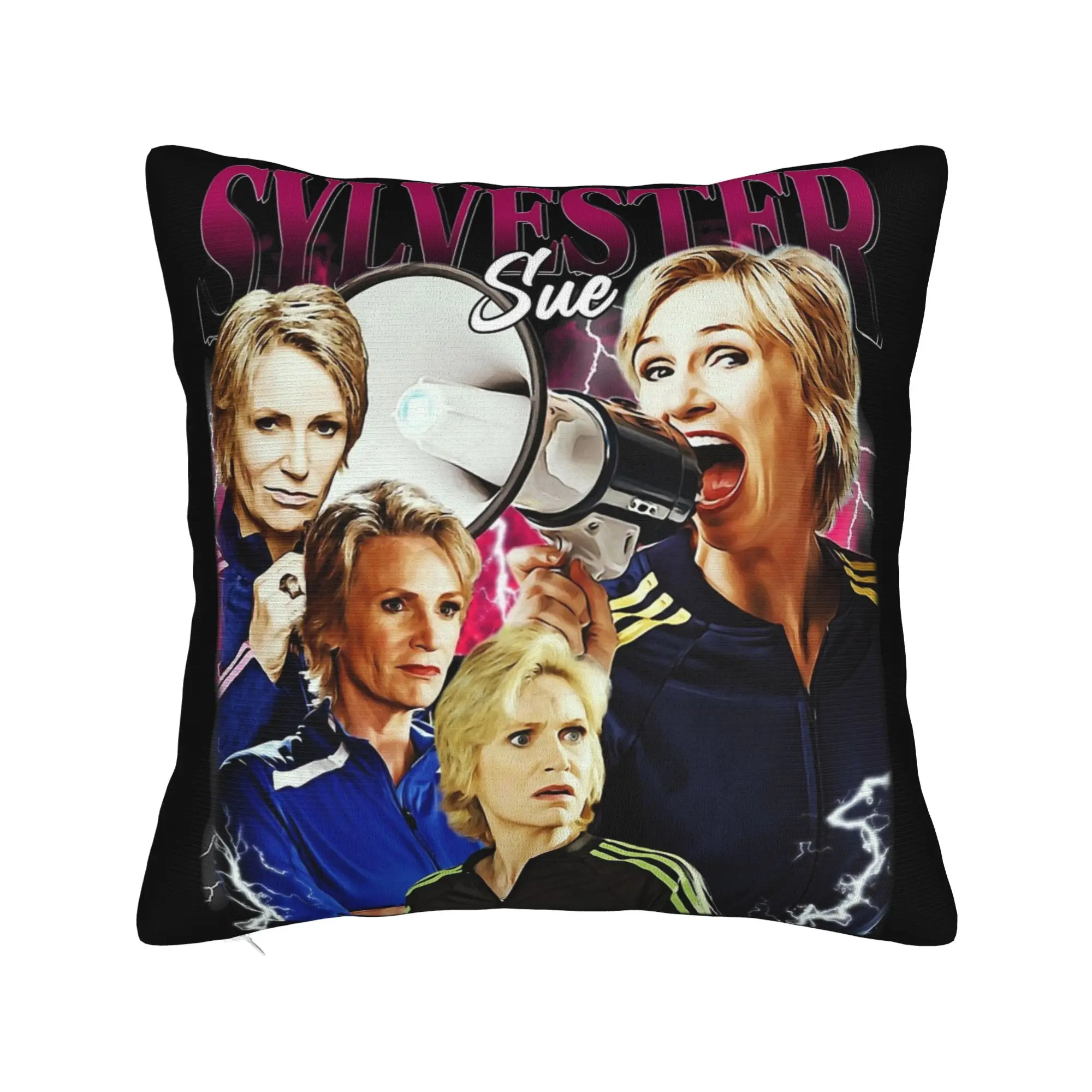 Sue Sylvester Glee Fronha impressa capa de almofada de poliéster decoração fronha capa para casa com zíper 40X40cm