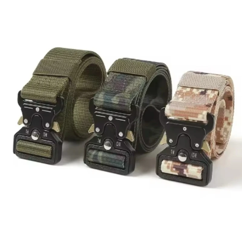 

Мужской тактический ремень в ретро-стиле с металлической пряжкой для быстрого сброса, для охоты, альпинизма, походов, из нейлонового тканого полотна.