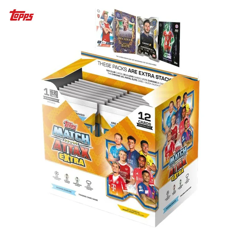 Topps UCC Match Attax Extra 2026 Caixa Completa Contém 32 Envelopes Extra Match Attax com 12 Cartas por Envelope