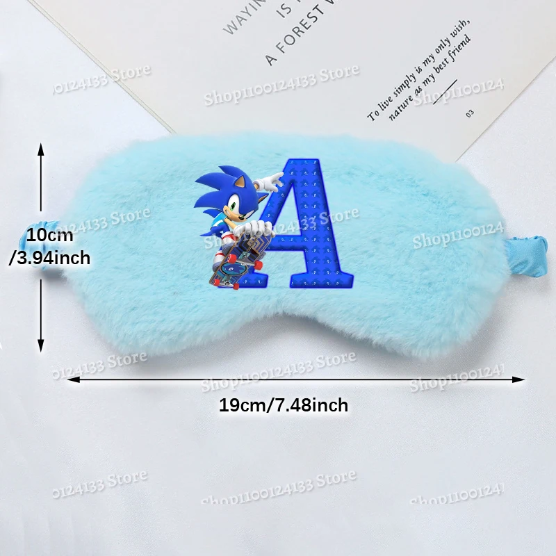 Soniced Cute Plush Sleep Eye Mask Letters A-Z Anime Print Kawaii Adult Office Siesta Shade Help Patch Kids Travel Relax Eye Mask