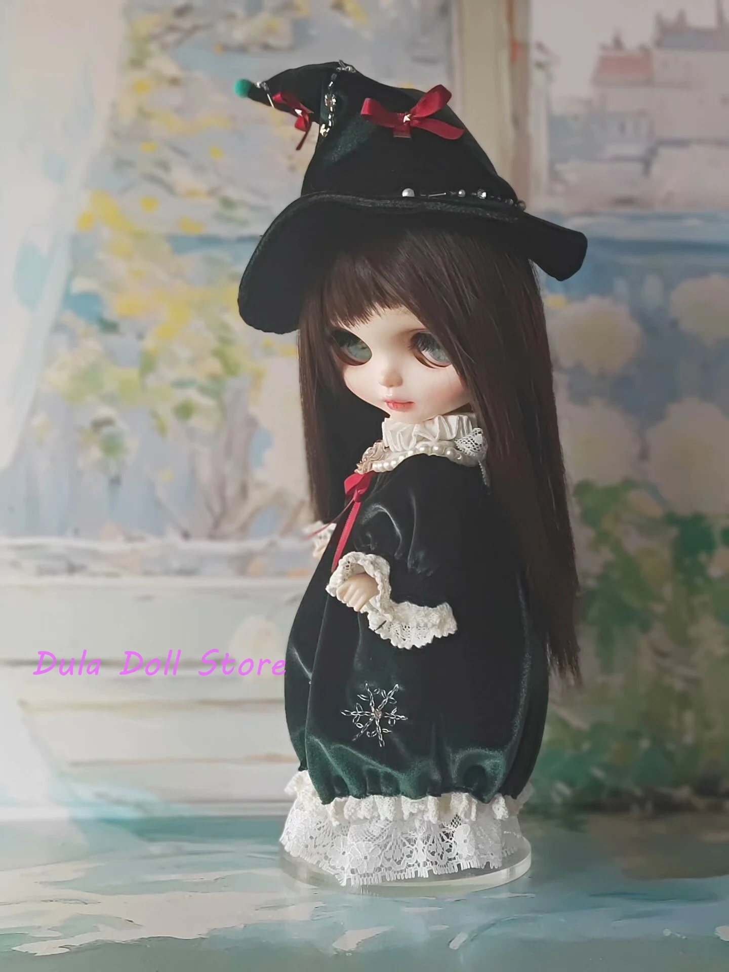 Dula Poppenkleertjes voor Blythe 2026 Donkergroene Sneeuwvlok Heks Outfit voor ob24 ob22 Diandian Azone JerryB 1/6 Pop Accessoires