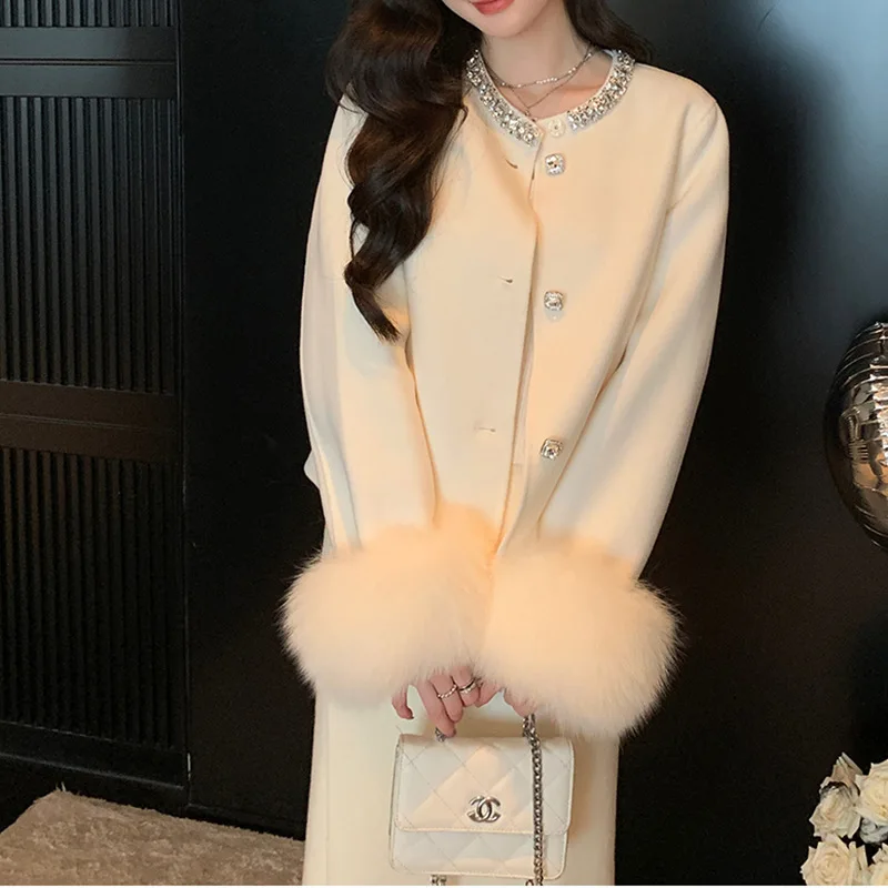 Spring Heiress Woolen Coat Women's Short Style Small Fragrance Jacket Double-sided Woolen Outerwear Women's Warmer Clothes