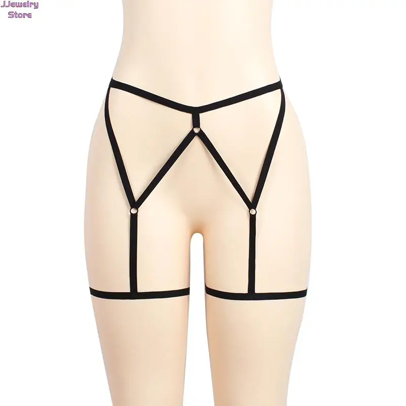 Porte-jarretelles élastique sexy pour femmes, sous-vêtements, ceinture de jambe creuse, S, M, L, XL