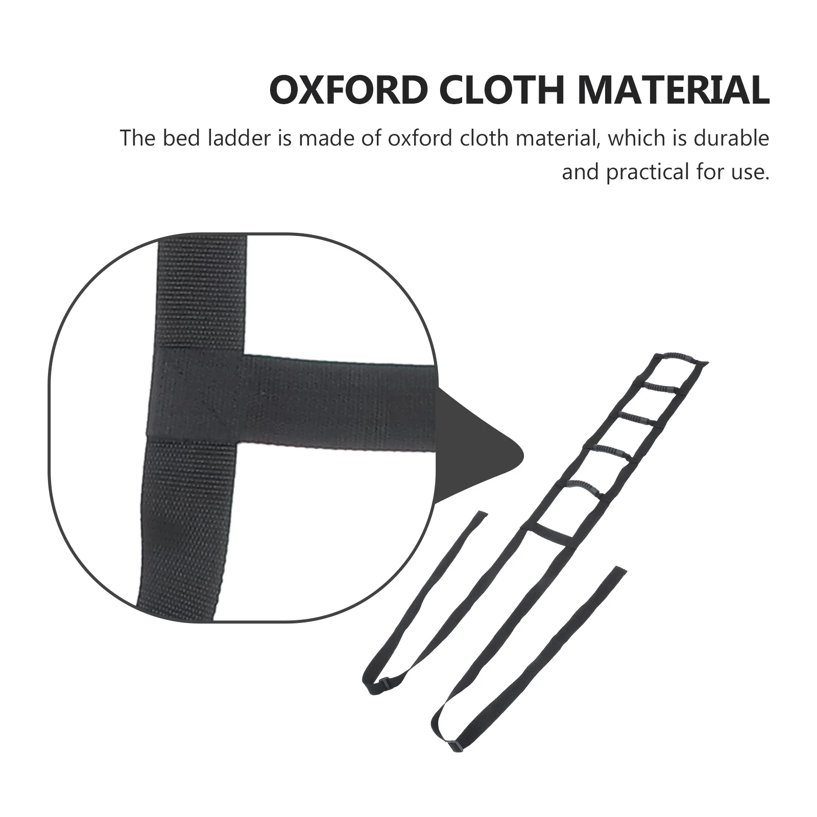 

1pc Sit Assist Belt Durable Oxford Cloth Bed Ladder Support Adjustable Pull Up Straps Handles Bed Frame Free Wake Up Rope Black