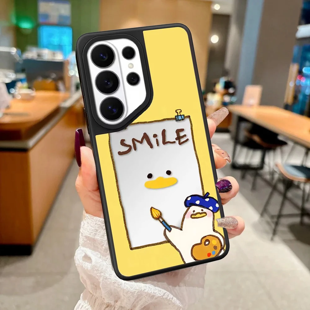 Graffiti Artist Duck Mirror Surface Magnetic Phone Cover for Samsung Galaxy S23 S24 S25 S26 Ultra S26+ Plus Case