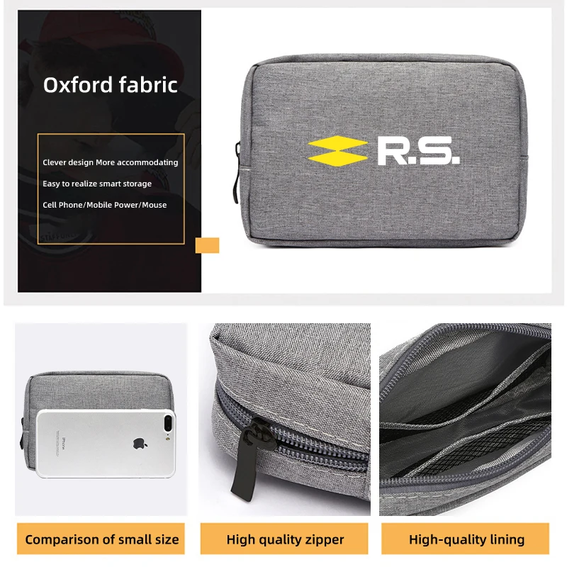 Car Data Cable Charger Portable Hard Disk Organizer Storage Bag For Renaul RS Kadjar Captur Clio Megane 2 3 4 RS Koleos Logan