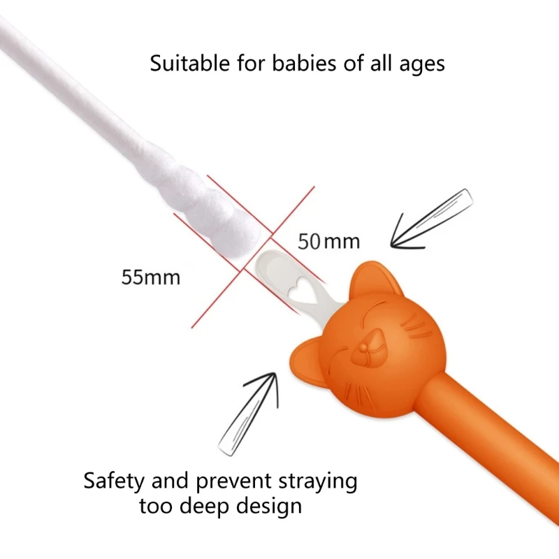 سيليكون طرف مزدوج منظف الأذن والأنف للأطفال حديثي الولادة شمع الأذن عصا تنظيف QX2D