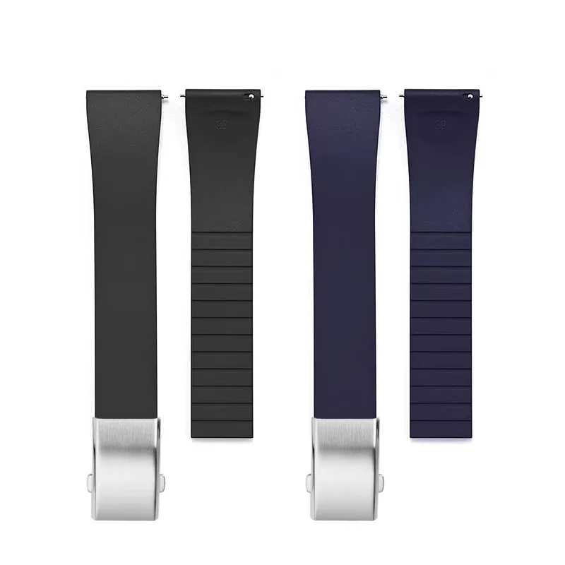 8 kolorów unisex pasek do zegarka z gumy fluorowej 18 mm 19 mm 20 mm 22 mm odcięcia do rozmiaru Szybkie zwolnienie Dostosuj do zegarka Breitling Rolex Seiko Tank