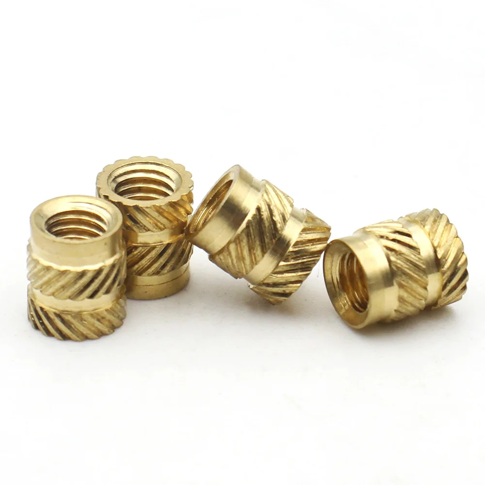 M2 M3 M4 M5 M6 M8 Brass Heat Set Insert Nuts Knurled Through-Hole Threaded Embedded Copper Nuts Injection Molding Plastic Parts