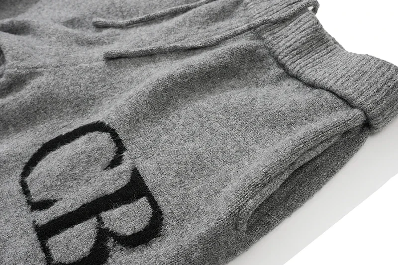 الشتاء الرجال النساء CB رسالة شعار الجاكار فضفاض السراويل الصوفية الهيب هوب الشارع بنطلون عادية مرونة الخصر الرباط Sweatpants