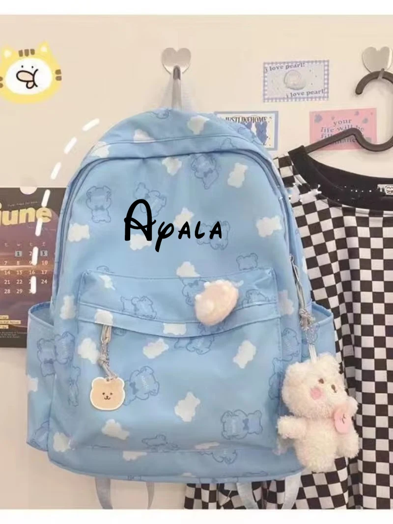 

Personalized Teddy Bear Cartoon Printed Backpack Harajuku Ulzzang Japanese Versatile Soft Girl Backpack For Girls