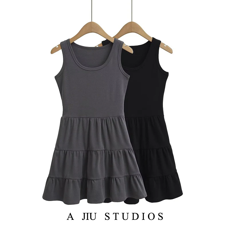 

Летняя новинка Sle Hot Girl Многослойная одежда Svel A-Line Vest Dr Slim Cake Dr под юбкой Высокая талия Сладкий и пряный Sle