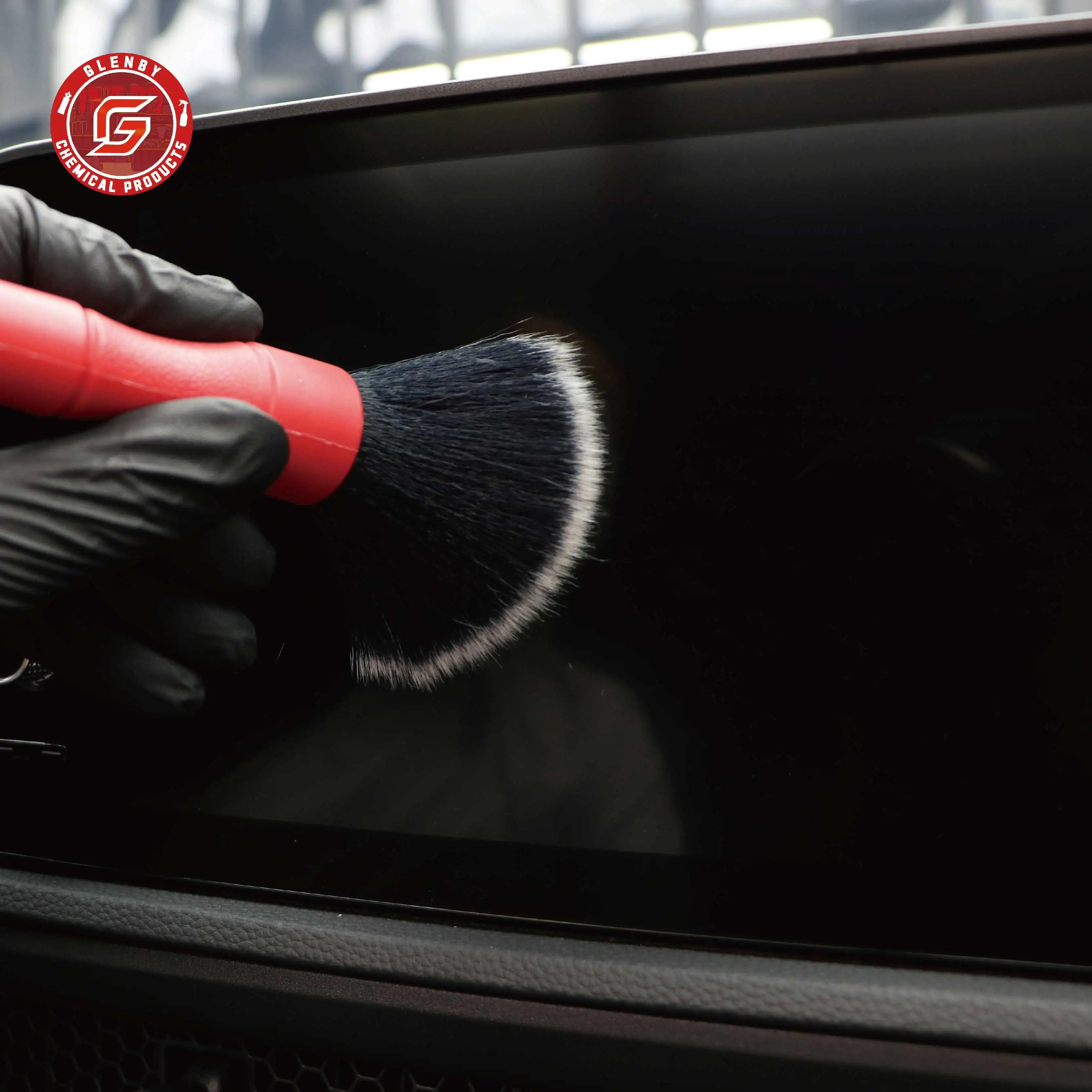 

Ультра-мягкая щетка для детализации Glenby, супер плотная щетка для деталей салона автомобиля с синтетической щетиной, щетка для пыли на приборной панели автомобиля