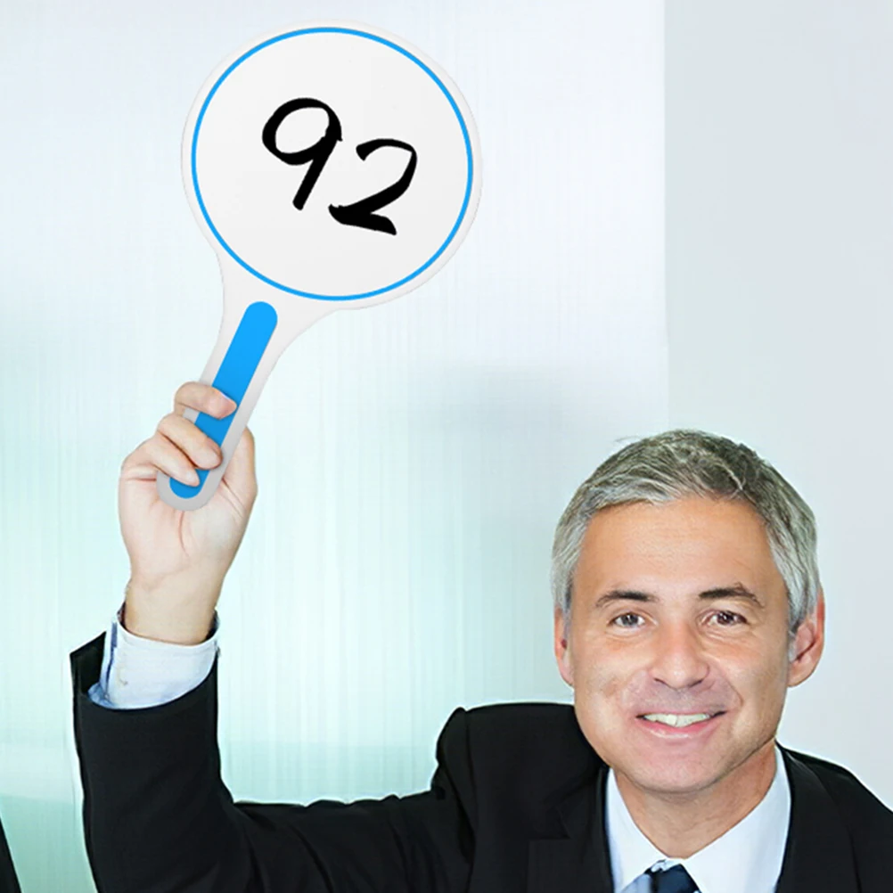 

2pcs Erasable Scoreboard Handheld Whiteboard Marker Writing Pad Paddle Reusable Dry Board for Games Voting Judging