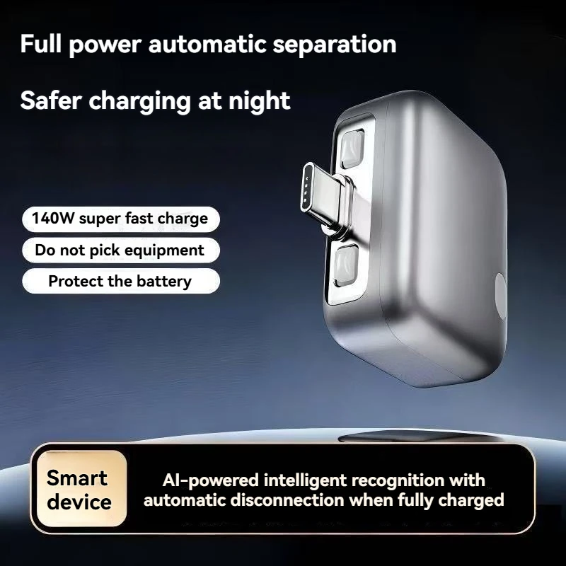 140W USB C Charger with LED Light Intelligent Power off Feature Metal Housing Safe And Efficient Fast Charging for Electronics