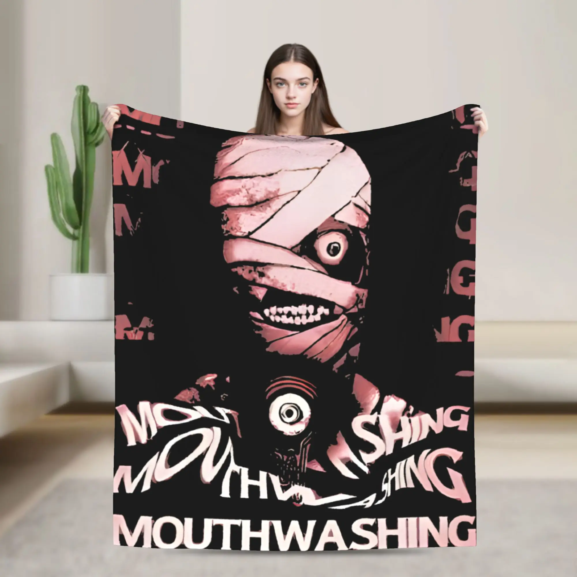 Vintage Game 90s Retro Mouthwashing  Blanket Velvet All Season  Multi-function Super Warm Throw Blankets for Bed Car Quilt