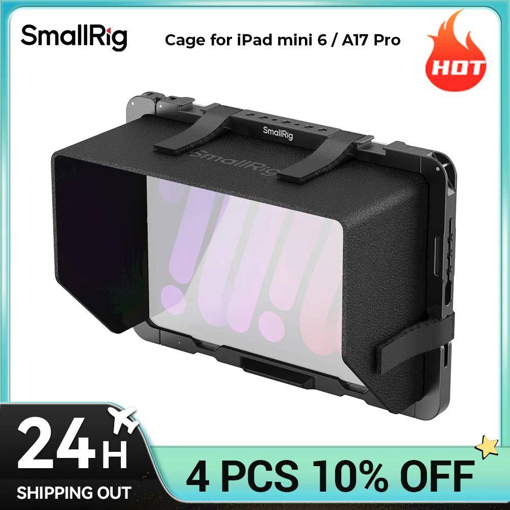 SmallRig-Transrail pour iPad mini 6 / A17 Pro, installation de bureau, montage rapide, avec pare-soleil MD5058, interfaces polyvalentes