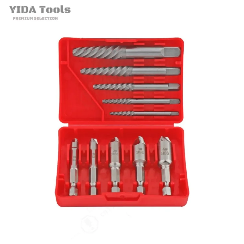 High Speed Steel Double Head Broken Wire Extractor Set 4341 Sliding Tooth Screw Remover Tool for Damaged Stripped Screws