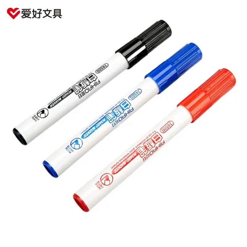 3 Assorted Color Black Blue Red Pens Dry Wipe Pens for Office School Dropship