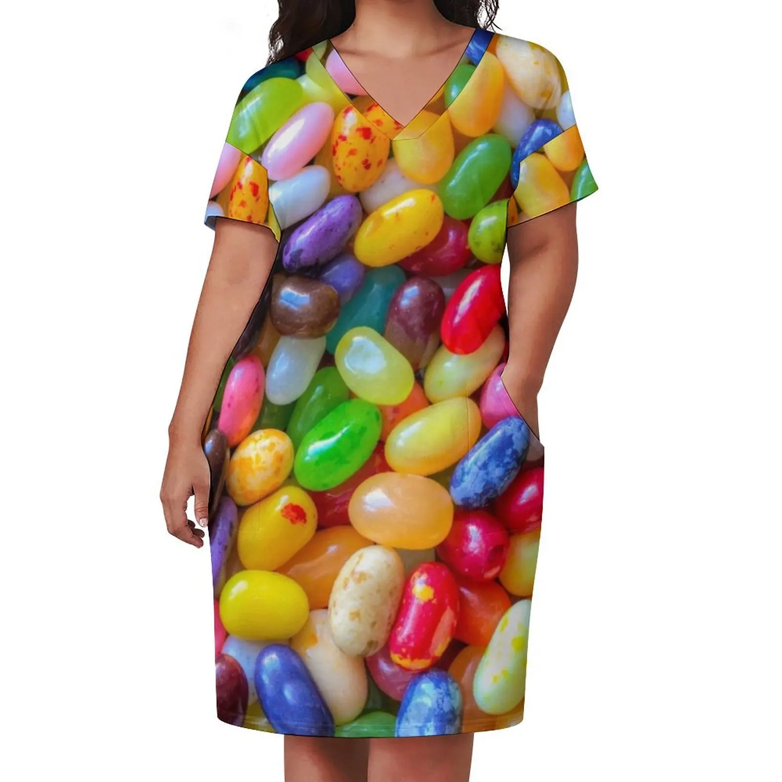 Jelly Beans Loose Pocket Dress cocktail dresses Woman clothes