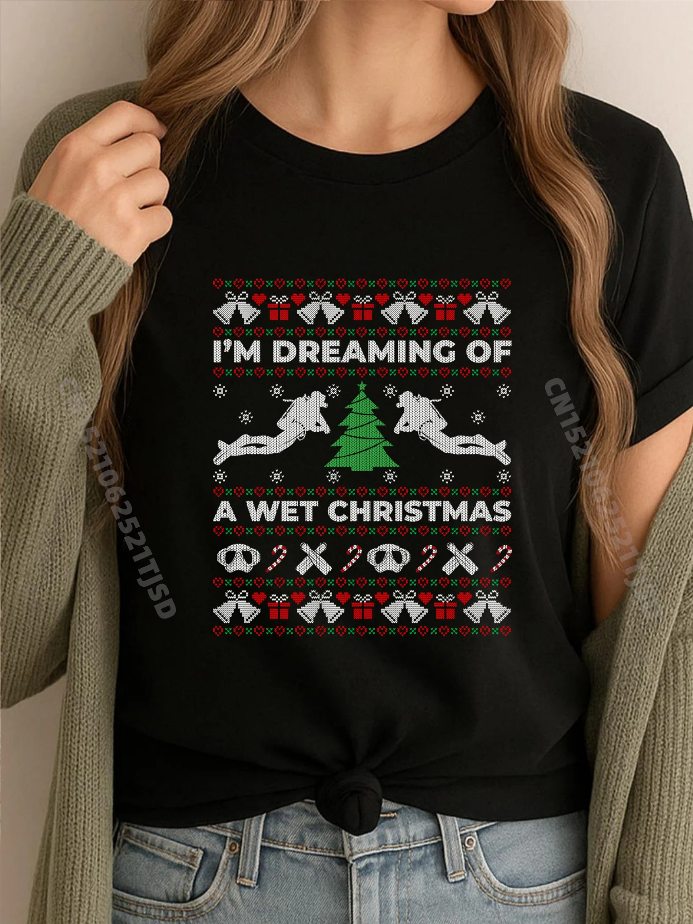 

Подводное плавание с аквалангом Ugly Christmas For Diver Camisas Basicas Hombre Забавные подарки Harajuku
