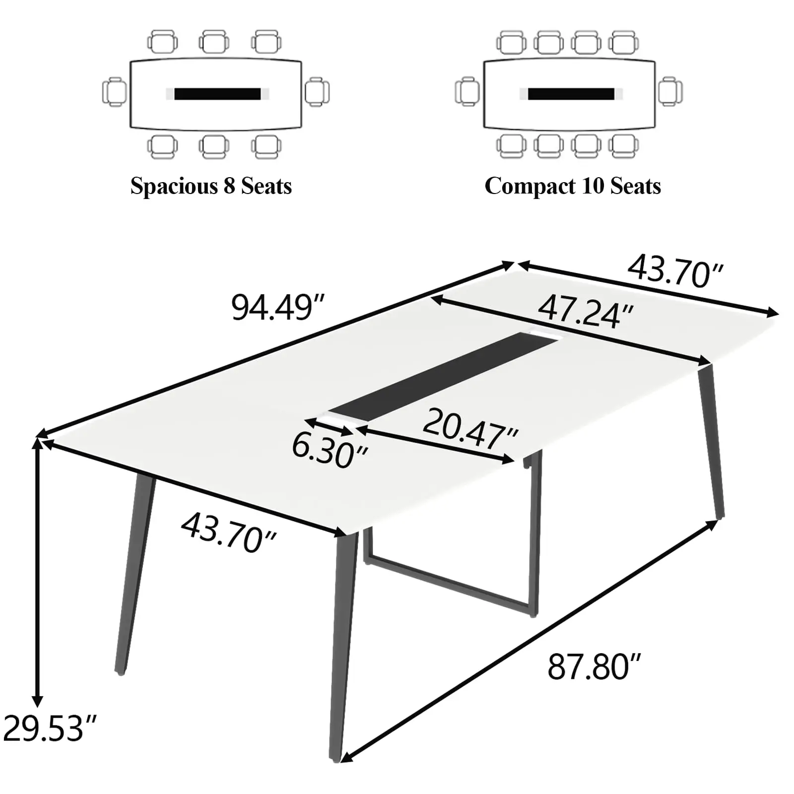 8FT Conference Table, 94.49