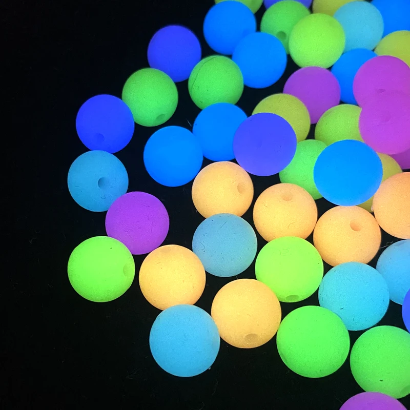 10/20Pcs Luminous Silicone Beads 12mm 15mm 19mm Silicone Loose Glow In The Dark Beads for Jewelry Marking Necklace Accessories