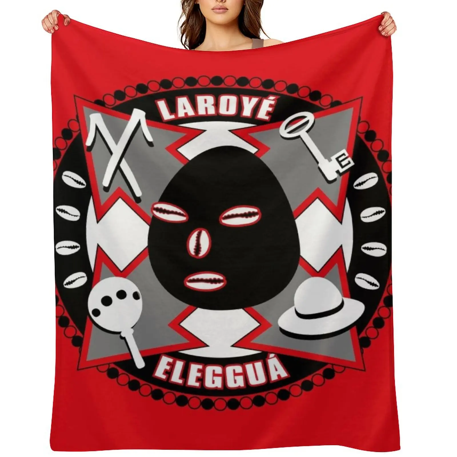 

Eleggua the Guardian Throw Blanket Beach Luxury manga Custom Blankets