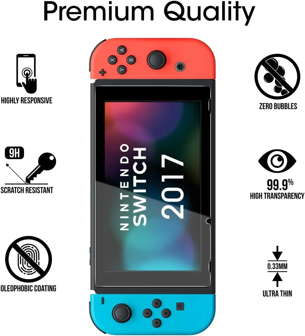 For Switch2 OLED Tempered Glass Screen Protector 9H Hardness Anti-Scratch Bubble-Free Alignment Kit No Dust