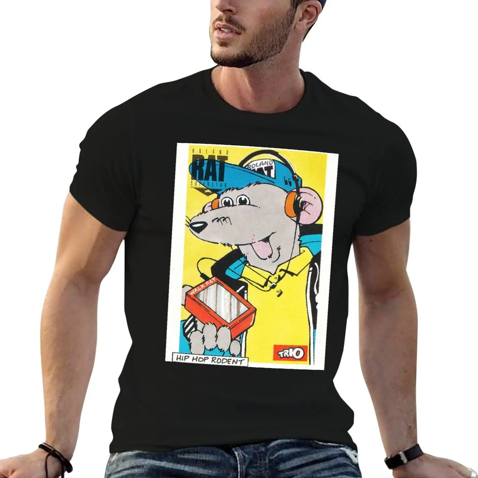 Roland Rat Superstar T-Shirt Active Sports Short Sleeve Cotton Shirt
