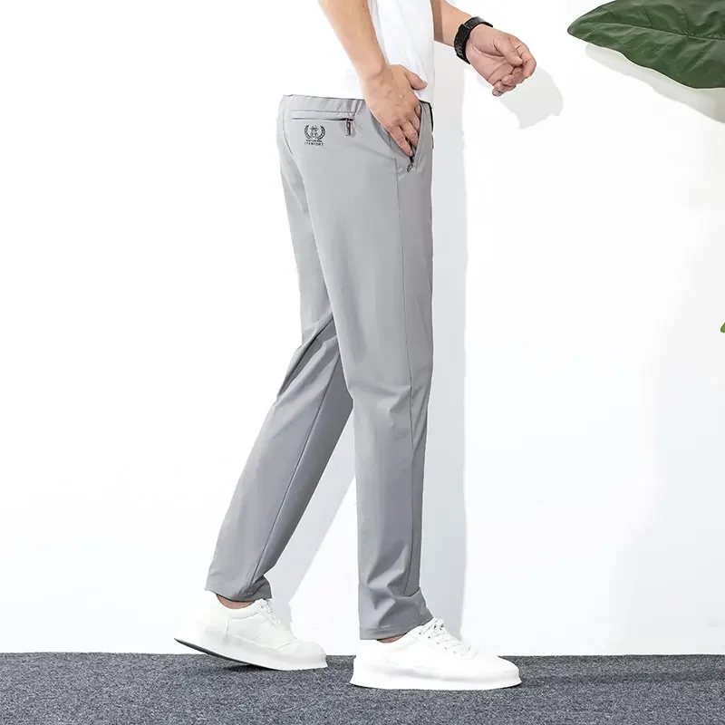 2024 Spring/Summer Comfortable, Breathable, Quick Drying Fashion Pants Elastic Men\'s Casual Pants Men\'s Sports and Casual Pants