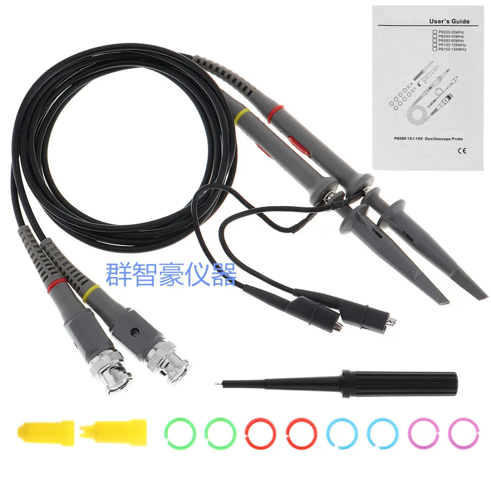 

Oscilloscope test line P6100 Oscilloscope probe probe bandwidth 20/40/60/100MHZ attenuation 1X/10X