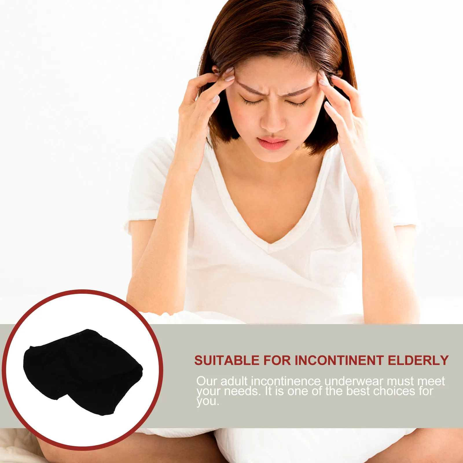 12Pcs Adult Incontinence Underwear Breathable Leak Protection Briefs High Elasticity Belt Reusable Washable Suitable Postpartum