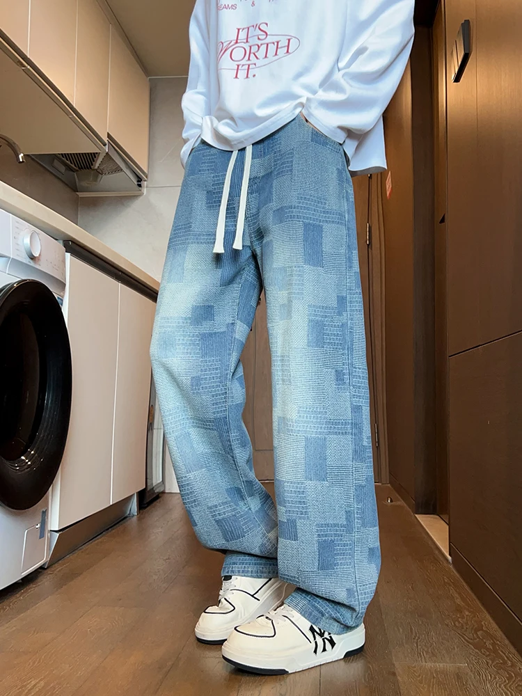 

Waed Denim Jeans Men's Spring Autumn Sle Vintage Loose Straight Leg Micro Flared Casual Comfortable Cotton Blend Trousers