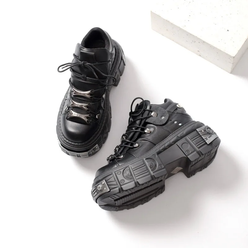 Plus Size Platform Sneakers Women Thick Sole Heavy Metal Punk Shoes New