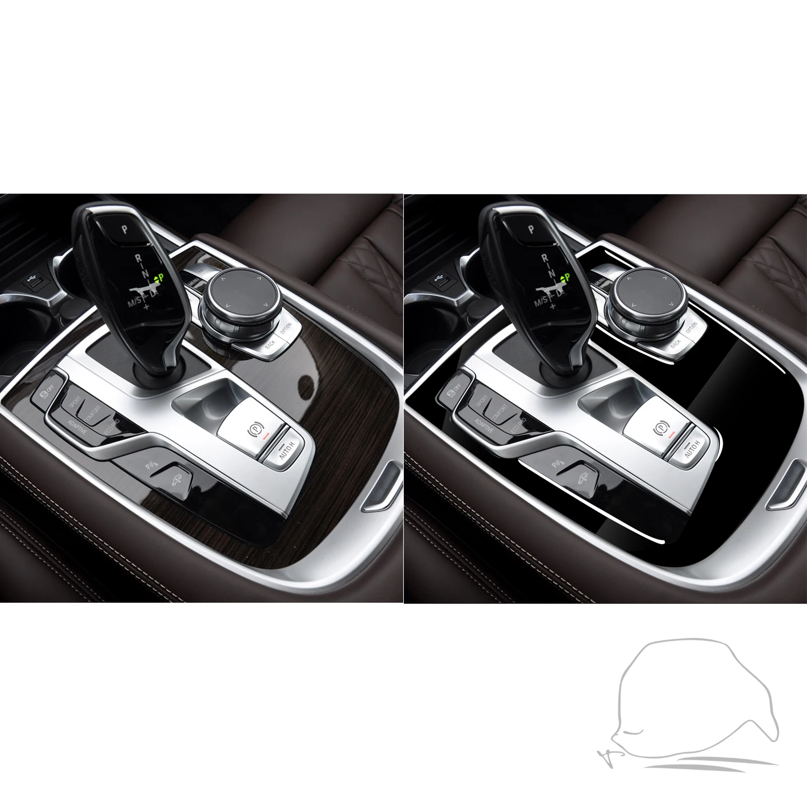 For BMW 7 Series G11 G12 2016+ Accessorie Car Piano Black Interior Central Control Shift Panel Cover Trim Sticker