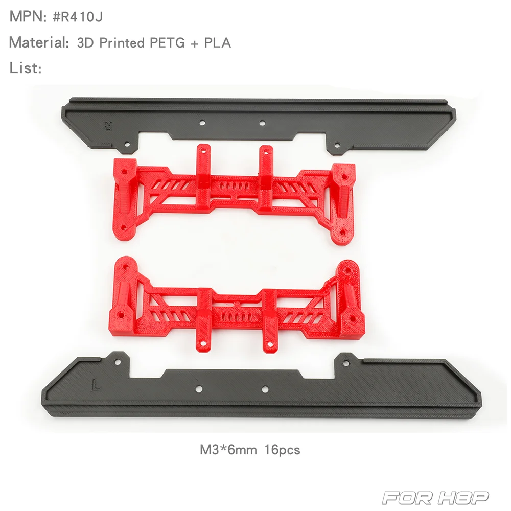 RCDream para 1/8 MJX H8P protección de pie de paso lateral barra lateral inferior carcasa de coche falda lateral accesorios protectores