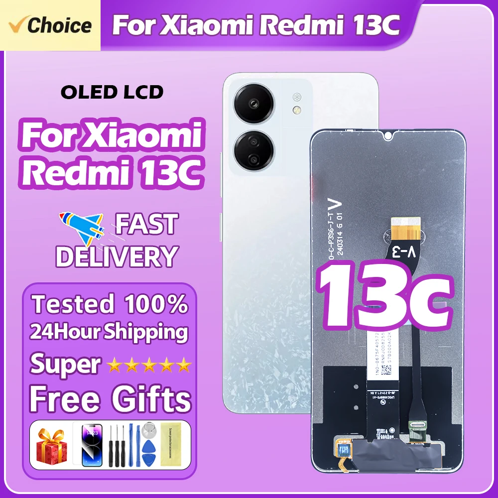 For Xiaomi Redmi 13C LCD Display 23100RN82L Touch Screen Digitizer Assembly For Redmi 13C Display Replacement Parts