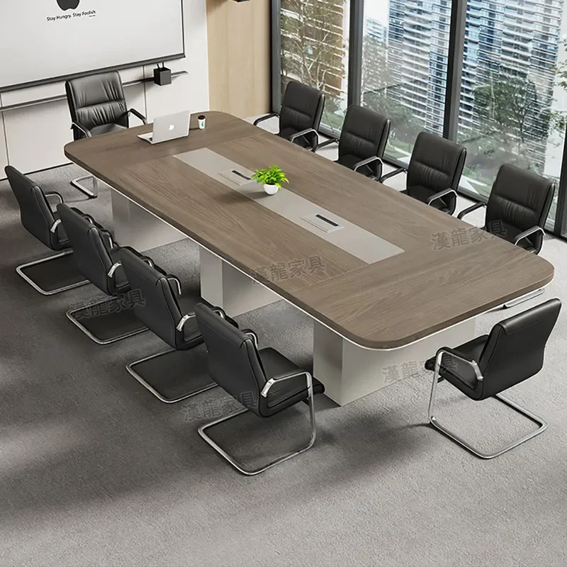 Thickened Conference Table Long Workbench Meeting Room Table and Chair Set Reception Desk Office Furniture for Shanghai