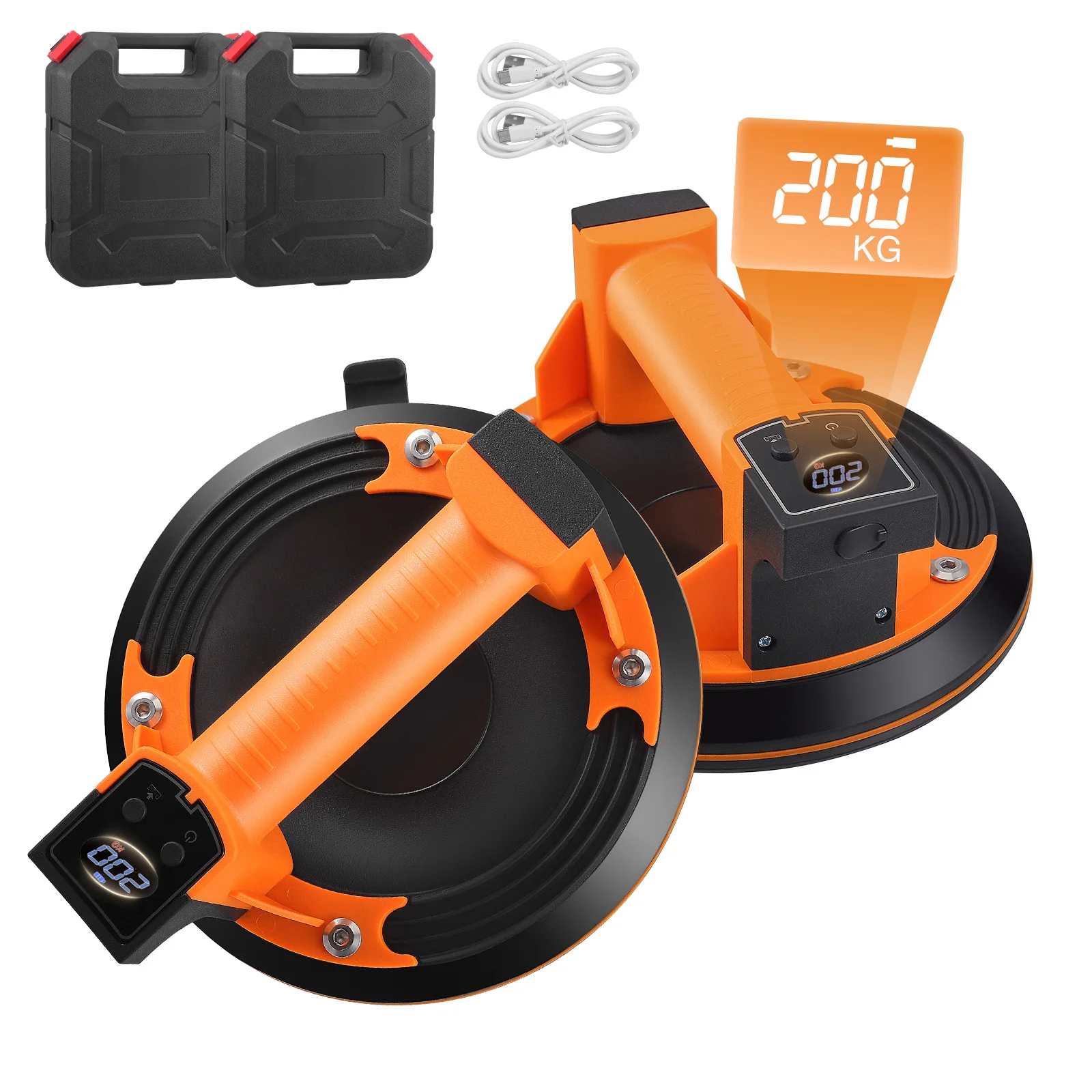 Power Electric Vacuum Air Pump Suction Cup Type-C Charging Tile Fixing Tool Suction 200kg Electric Glass Handling Suction Lifter