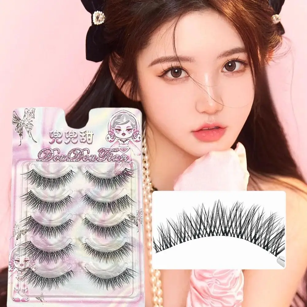 5Pairs 3D Nerz Wimpern Natürliche Falsche Wimpern Flauschigen Streifen Wimpern 3D Gefälschte Wimpern Natürliche Selbstklebende Falsche Wimpern Make-Up-Tools
