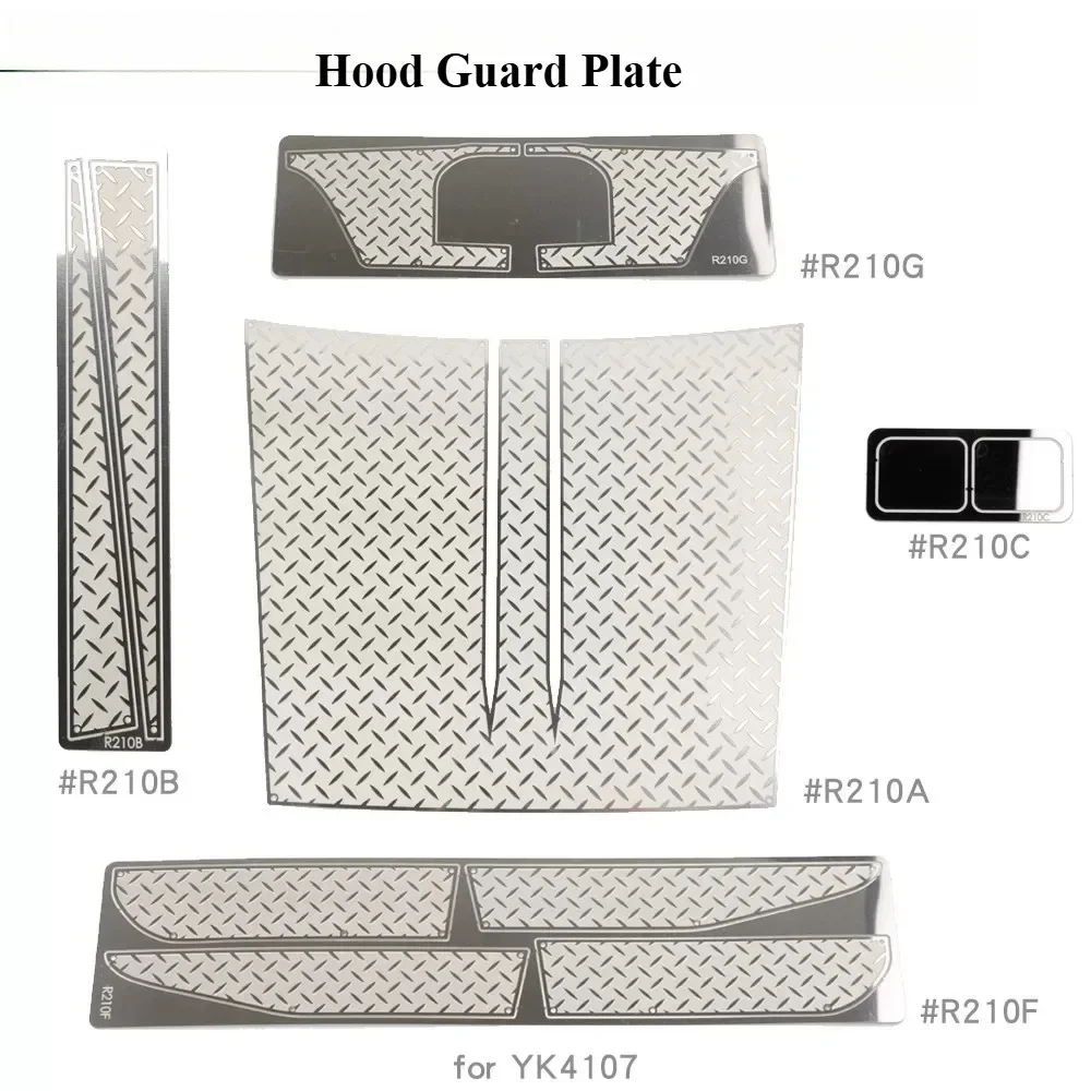 For 1/10 Scale YK4107 RC Crawler Custom Size Body Shell Plates Hood Decor Plate Fender Flare Side Guard Plate Upgrade Accessory