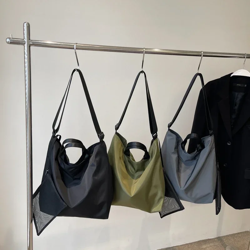 Nylon Large Capacity Handbag 2025 Hot Selling Simple Casual Crossbody Bag Soft Versatile Popular Zipper Solid Color Shoulder Bag