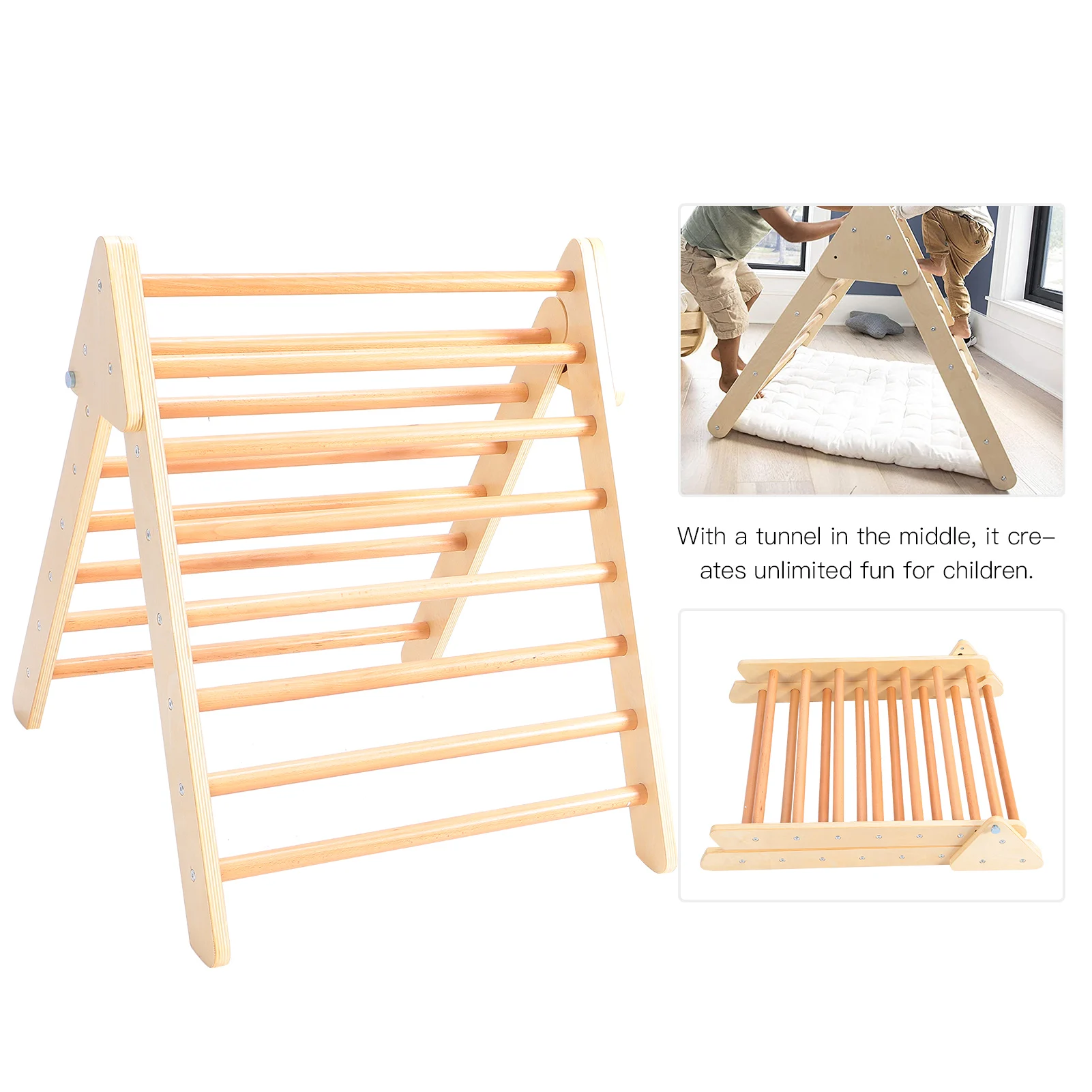 Kletterdreieck 70 x 70 x 60 cm, faltbare Kletterdreieck-Kletterleiter für Kleinkinder, junge Kleinkinder, Kleinkinder, Dreieckskletterer