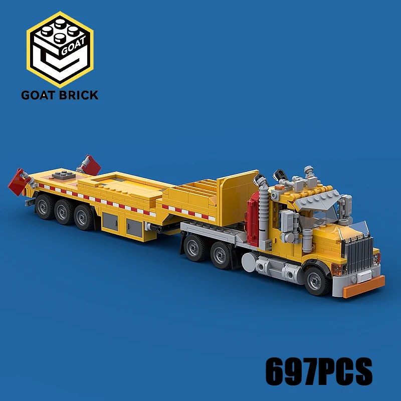 

Строительные блоки Moc, американский строительный грузовик, технология, модульные кирпичи, модель, подарки, рождественские игрушки, наборы «сделай сам», сборка