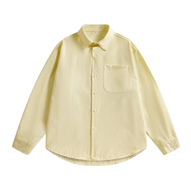 Japanese Striped Long Sleeve Shirt Men Loose Casual Oversized Shirt With Design