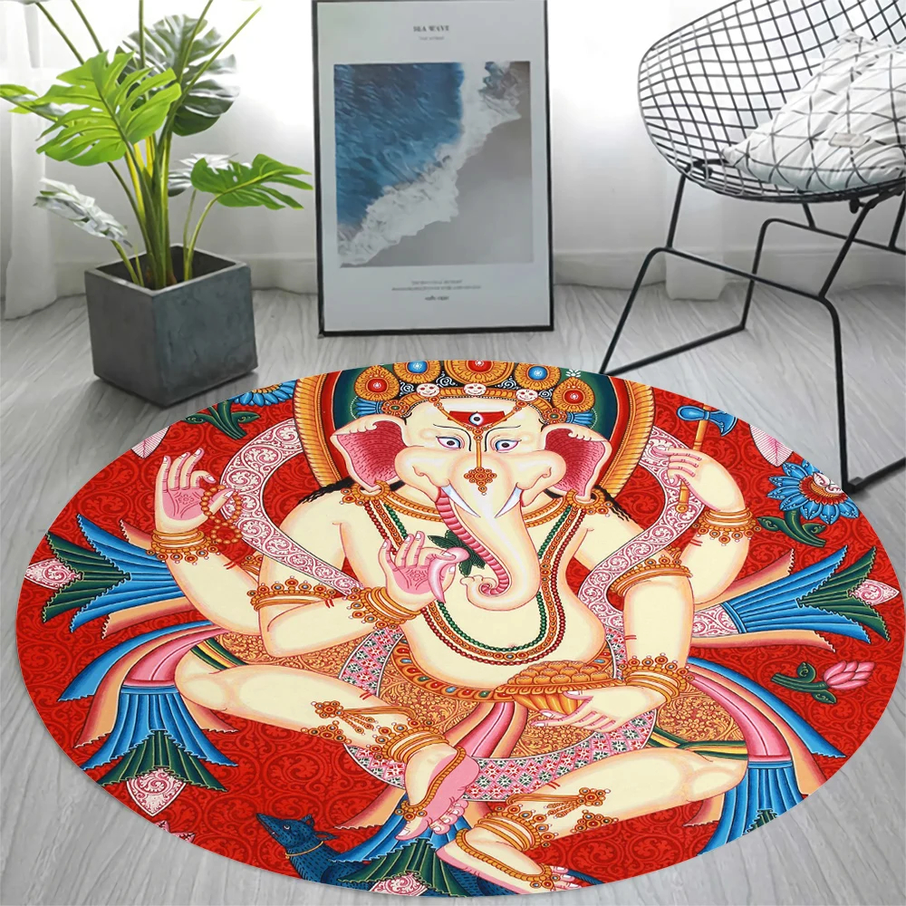 

CLOOCL Fashion Round Carpet Shiva Ganesha Pattern 3D Printed Area Rug Living Room Bedroom Floor Mat Home Decor Drop Shipping