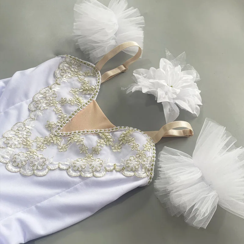 Vestito da balletto bianco ragazze Tutu gonna di balletto abito lungo da Ballerina per bambini Performance gonne di danza del ventre da donna