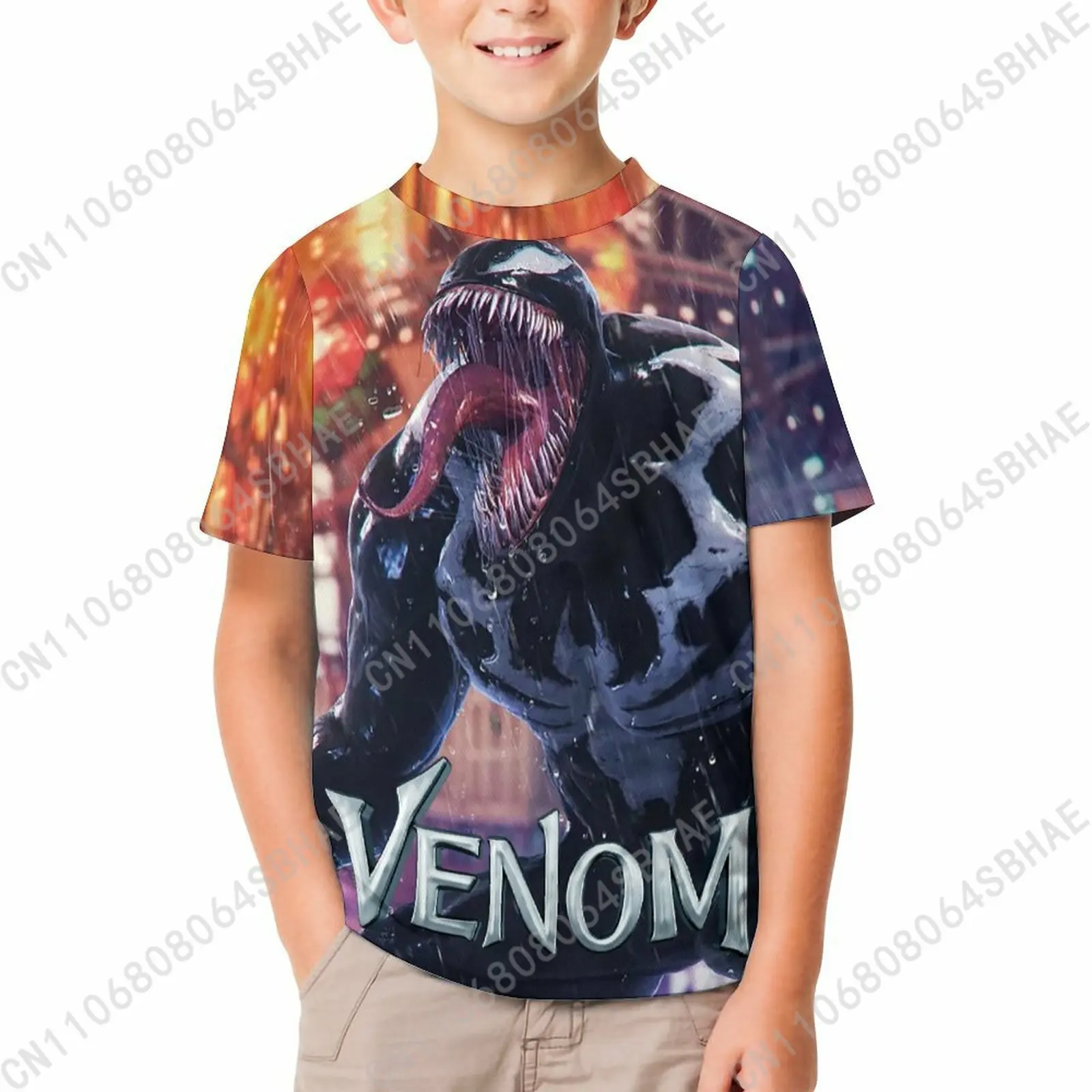 

Marvel Venom T Shirt Boy Girl Short Sleeve Print Cotton TShirt Comfortable Crew Neck Children Child Tee Cosplay